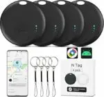 Air Tracker Android, 4 Traceur Localisateur D’Objets Bluetooth, Smart Tracker Tag Fonctionne avec l’app Google Localiser (Uniquement Android), Smart Traceur Tag pour clés, Bagages