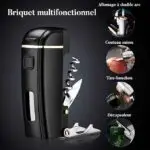 Meilleur Cadeau Saint-Valentin Homme & Femme – Briquet Électrique Rechargeable USB 4-en-1 : Double Arc, Couteau Suisse, Décapsuleur & Ouvre-Bouteille – Cadeau Original et Utile – Image 4